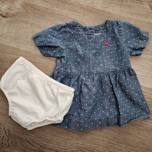 💙3/$15 EUC❤️Carter's dress with bottom cover